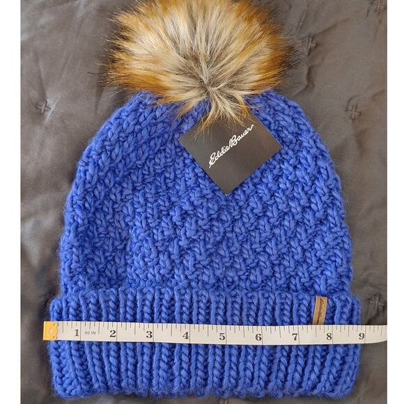 NWT Eddie Bauer Cabin Beanie Women's OS Blue Bell Outdoor Nature Gorpcore Winter - Picture 3 of 7
